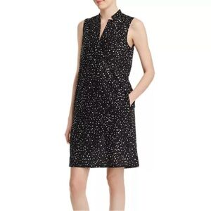 Eileen Fisher Black and White Polka Dot Sleeveless Dress Organic Cotton